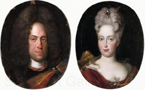 Jan Frans van Douven Johann Wilhelm von Neuburg with his wife Anna Maria Luisa de' Medici Spain oil painting art